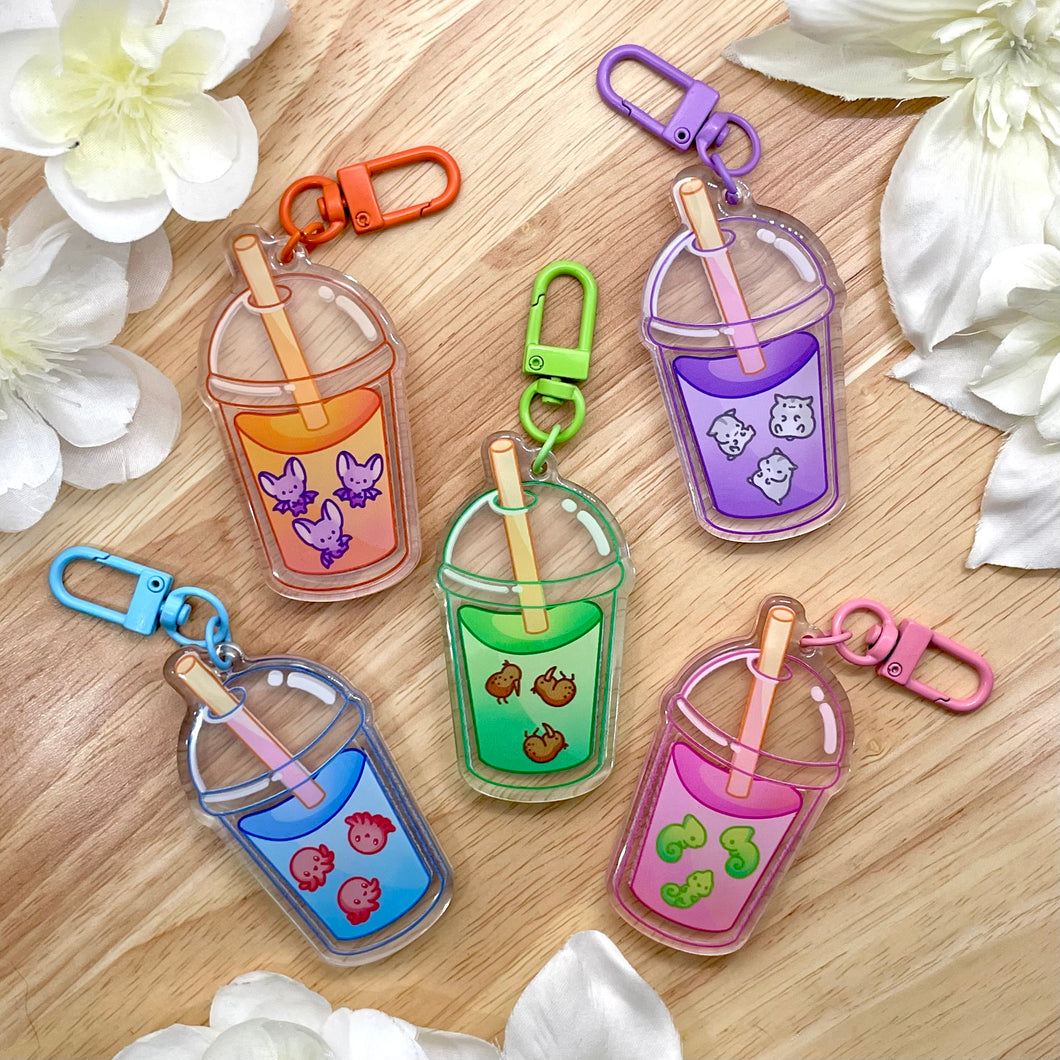 Animal Boba Shaker Keychains